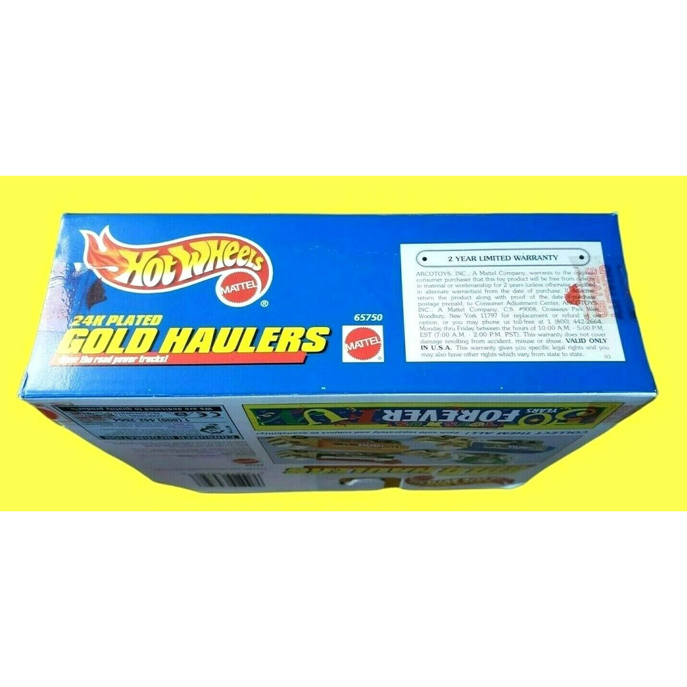 1998 Hot Wheels 24K Plated Gold Semi Truck Haulers Toys R Us 50 Years Forever - Picture 10 of 11